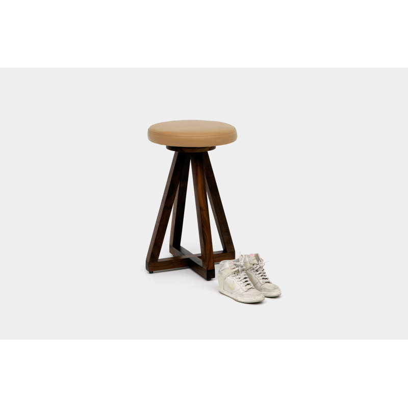 Artless X Swivel 26" Counter Stool, Blackened Steel, Canyon, Walnut