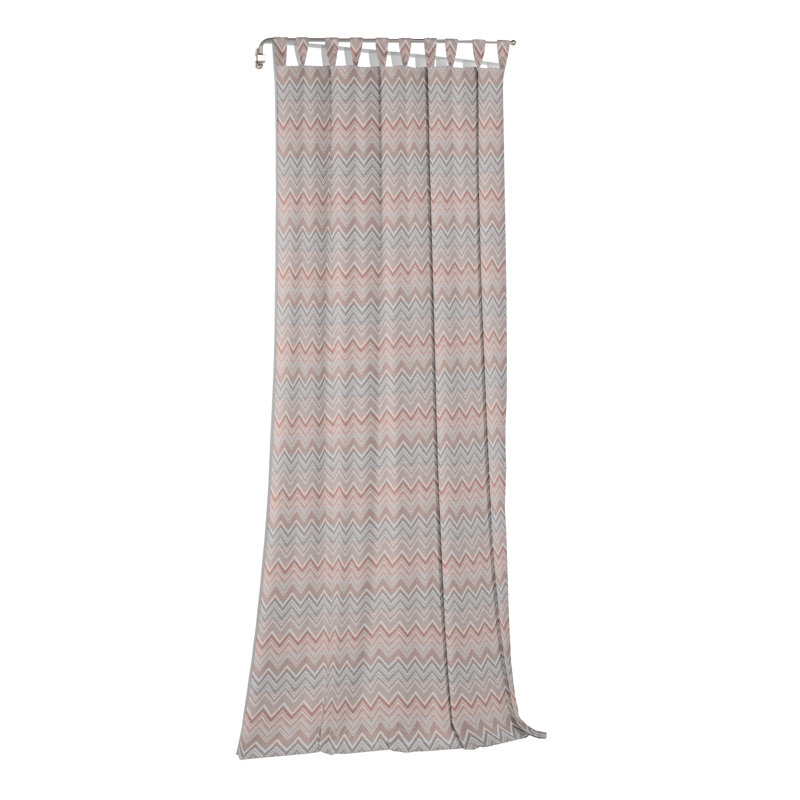 Kurtus Room Darkening Curtain Single Panel, 132cm Width x 175cm Drop, Pink/Light blue/Light grey