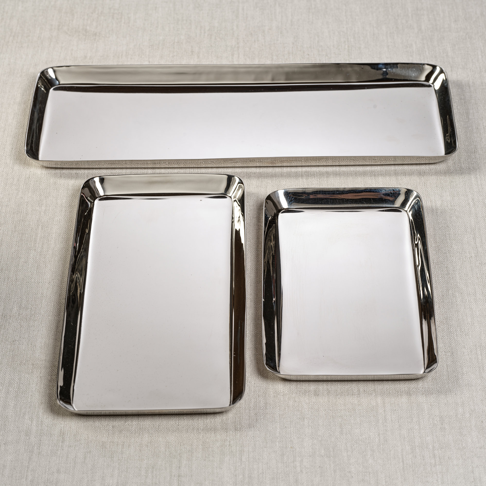 Rectangle Steel Tray, 0.5" H x 4.75" W x 10.25" D, Silver