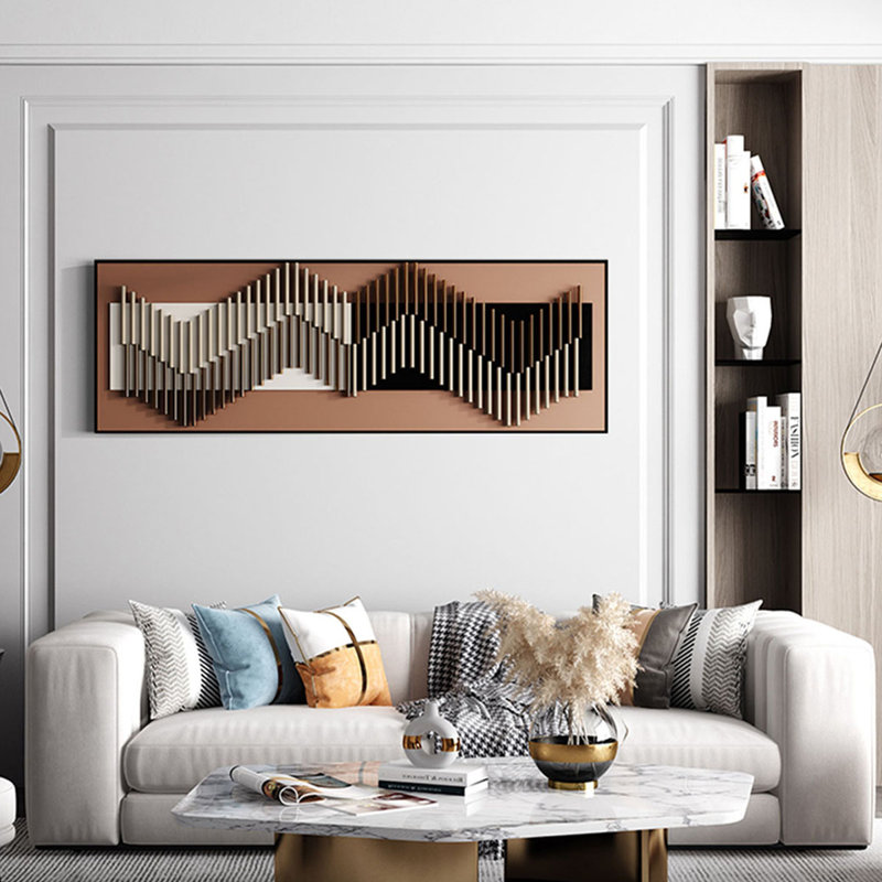 Décoration murale moderne minimaliste en fer, H 15,75 po x l 47,24 po x P 1,57 po