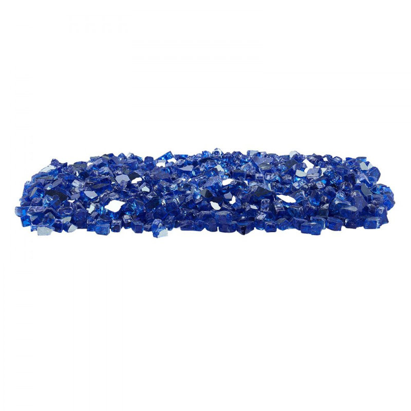 Roches de foyer en verre 10 po pour foyer d'extérieur 10 lb, H 6,02 po x l 11,3 po x P 9,02 po, Bleu de cobalt