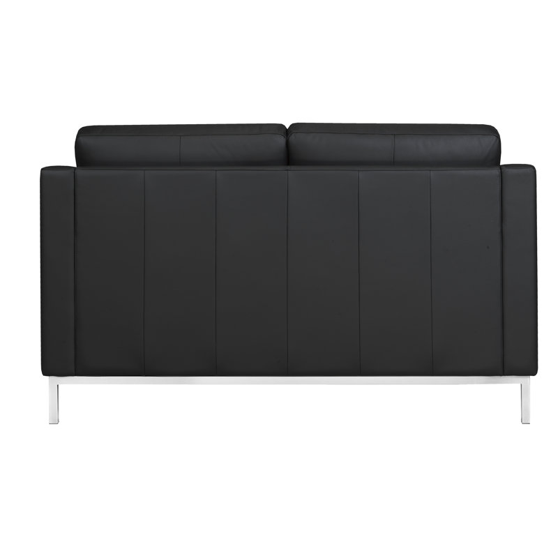 Causeuse Kase, Cuir véritable noir