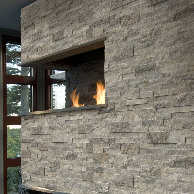 Stonecrest 6 in. x 24 in. Split Face Natural Stone Ledger Panel Wall Tile, Argento Way
