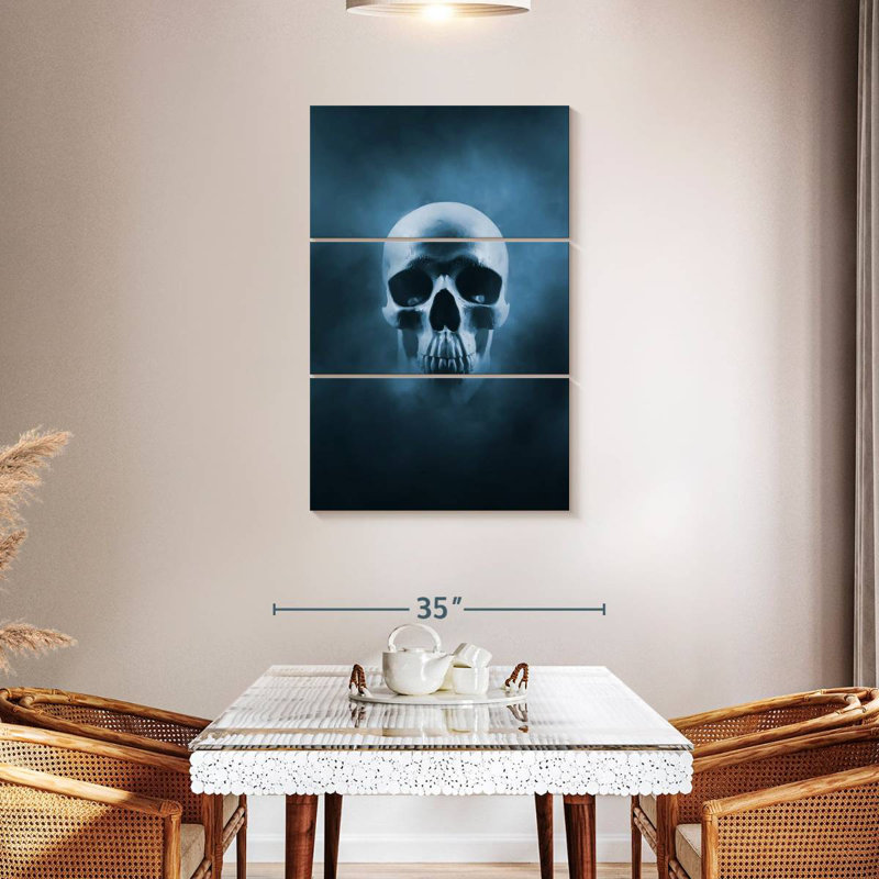 Hitzel Blue Skull, 38" H x 24" W