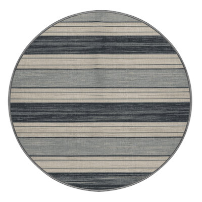  Tapis lavable rayé gris clair