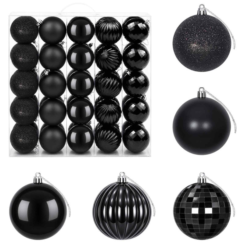 8cm Polystyrene Bauble, Black