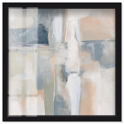 «Slate and Rose Palette II Shadowbox», art mural minimaliste par Art Remedy, cadre noir, 25 x 25
