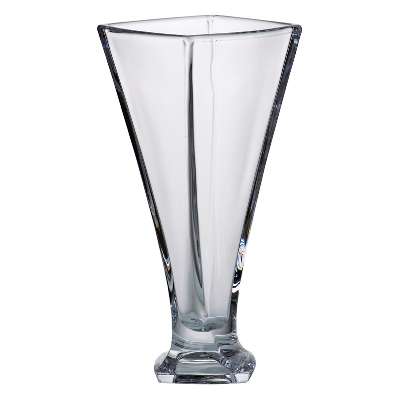 Crystalline Glass Table Vase, 13.15" H x 5.9" W x 5.9" D