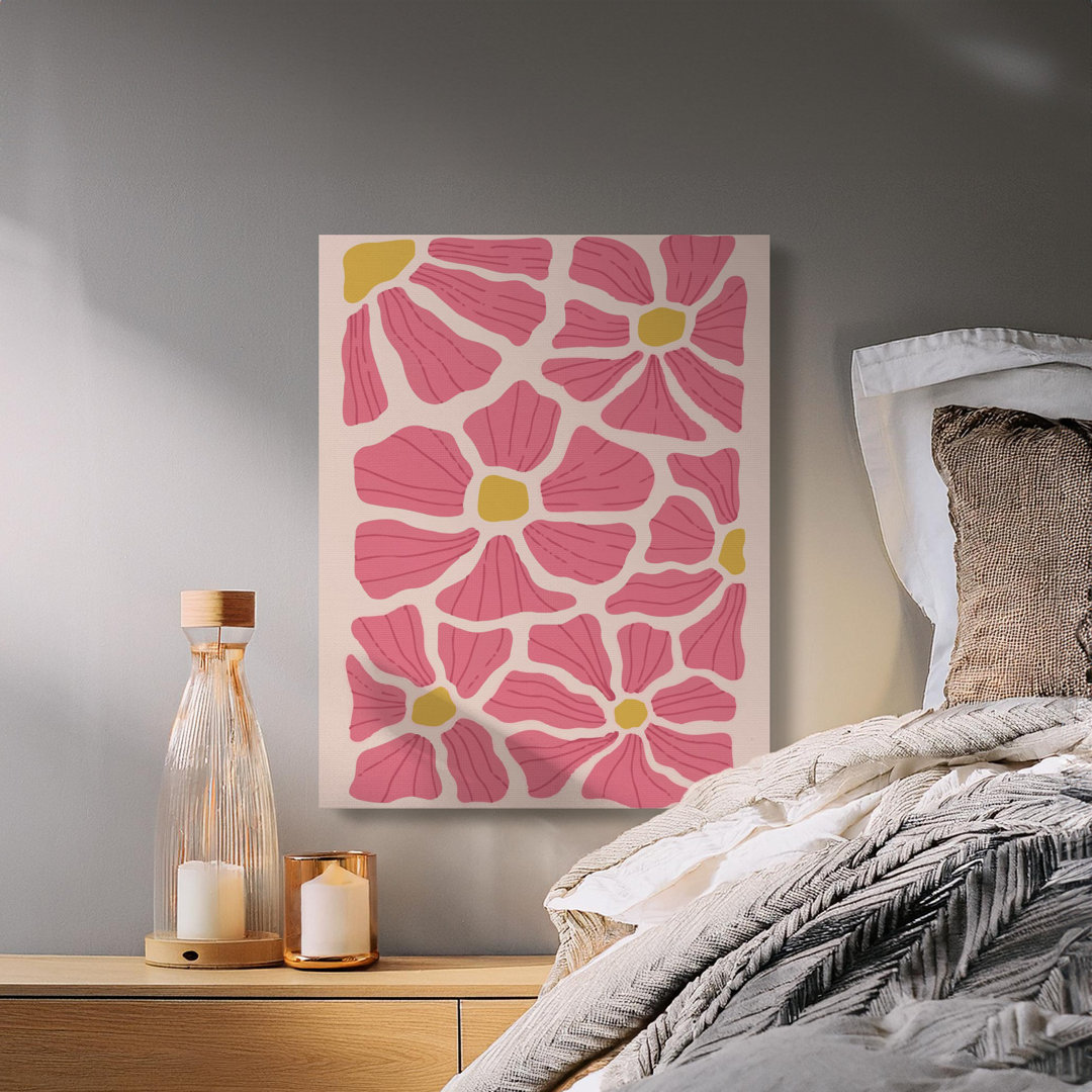 Floral Canvas Wall Art, Pink Flower Print, Gallery Wrapped Canvas, Modern Decor, Ready to Hang, Archival Quality, Statement Piece