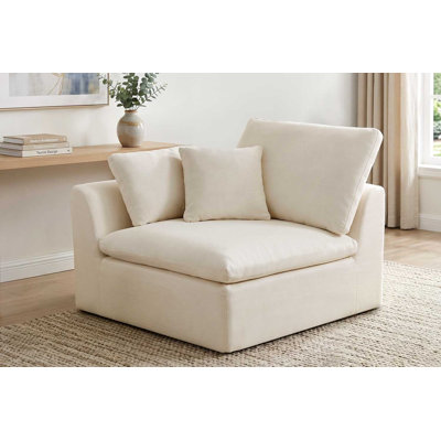 Chenille Cloud Armchair, Single-Arm Modular Sofa Chair