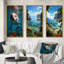 «Dolphin Serene Swim», 3 pièces sur toile-556228760-556228761