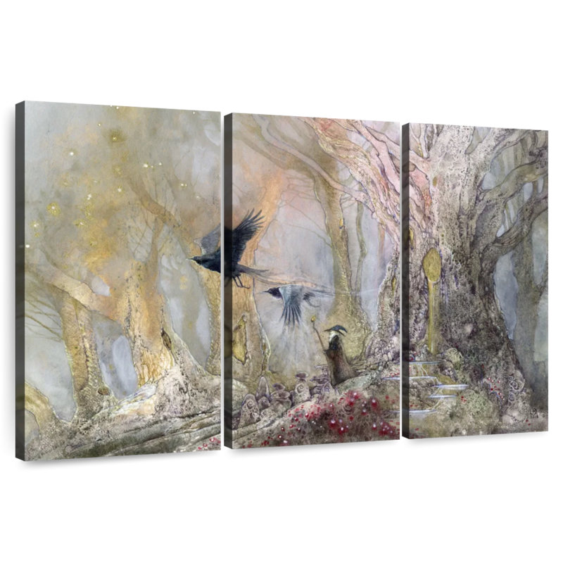 Kelan Raven God, 42" H x 65" W