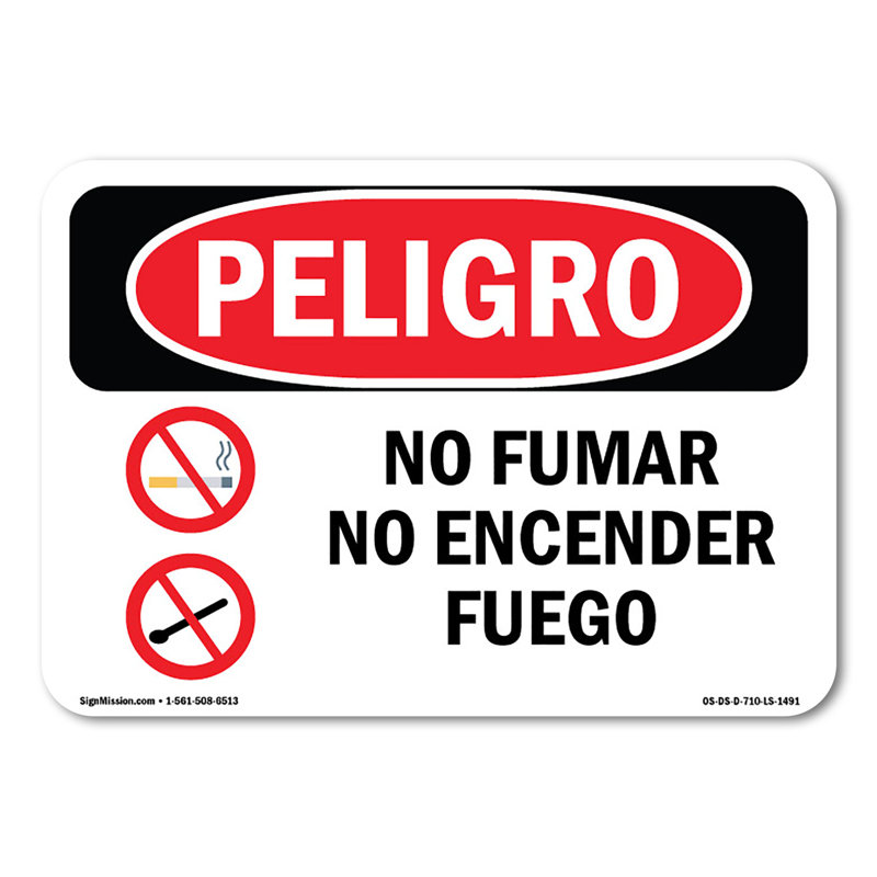 Panneau espagnol en aluminium 10 "x 7"
