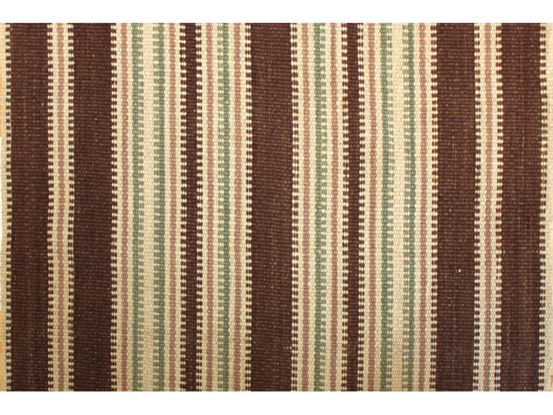 Camborne Cottage Wool Striped Area Rug in Brown, Runner 2'10" x 22'3"