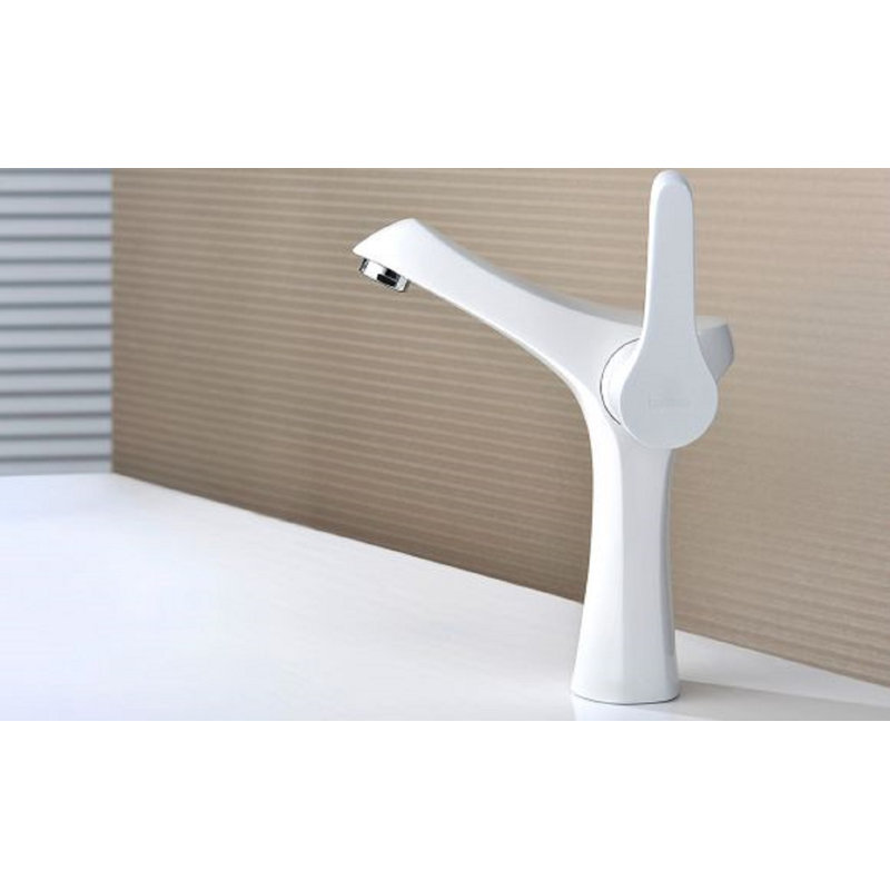 Robinet de lavabo vasque Kairos., Blanc mat