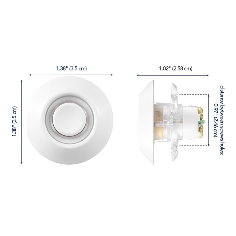 Heath Zenith White Metal Wired Lighted Push Button Doorbell