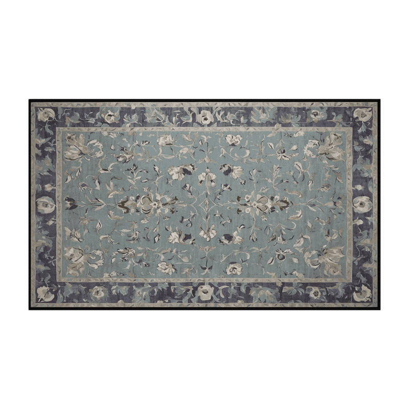 Tapis gris lavable à la machine, Rectangle 7 pi x 10 pi
