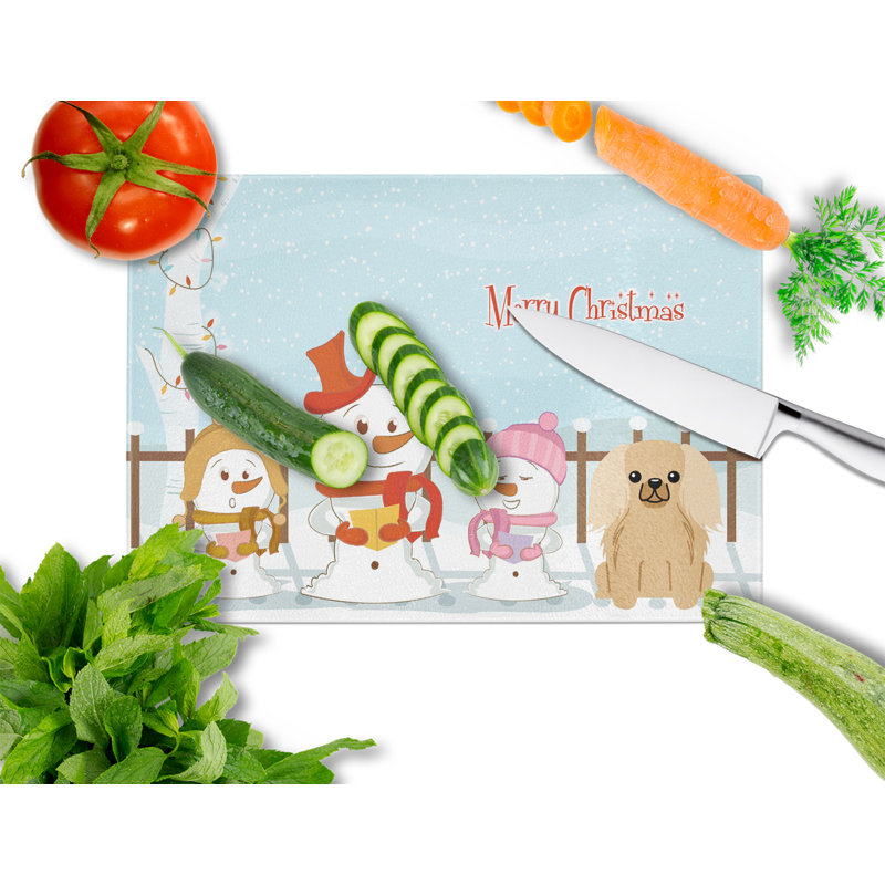Planche à découper en verre Pékinois Carollynn, Fauve / zibeline