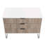 Commode cannelée 35 po Dumbo en gris rustique et blanc (3 tiroirs)-173075557