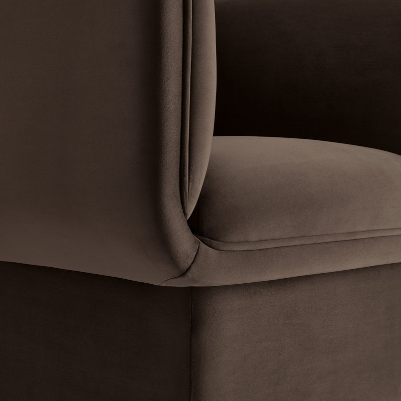 Tate Performance Velvet Accent Chair, Chocolate Brown Velvet