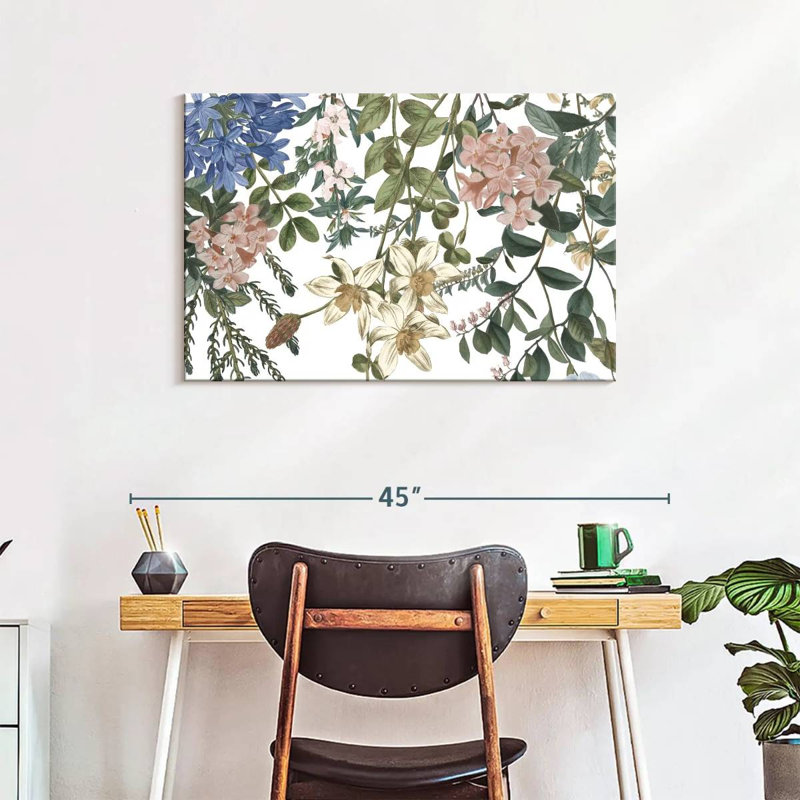 Harnek floral suspendu II, H 24 po x l 36 po