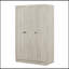 Penderie à 3 portes avec tablettes, gris-1164664004