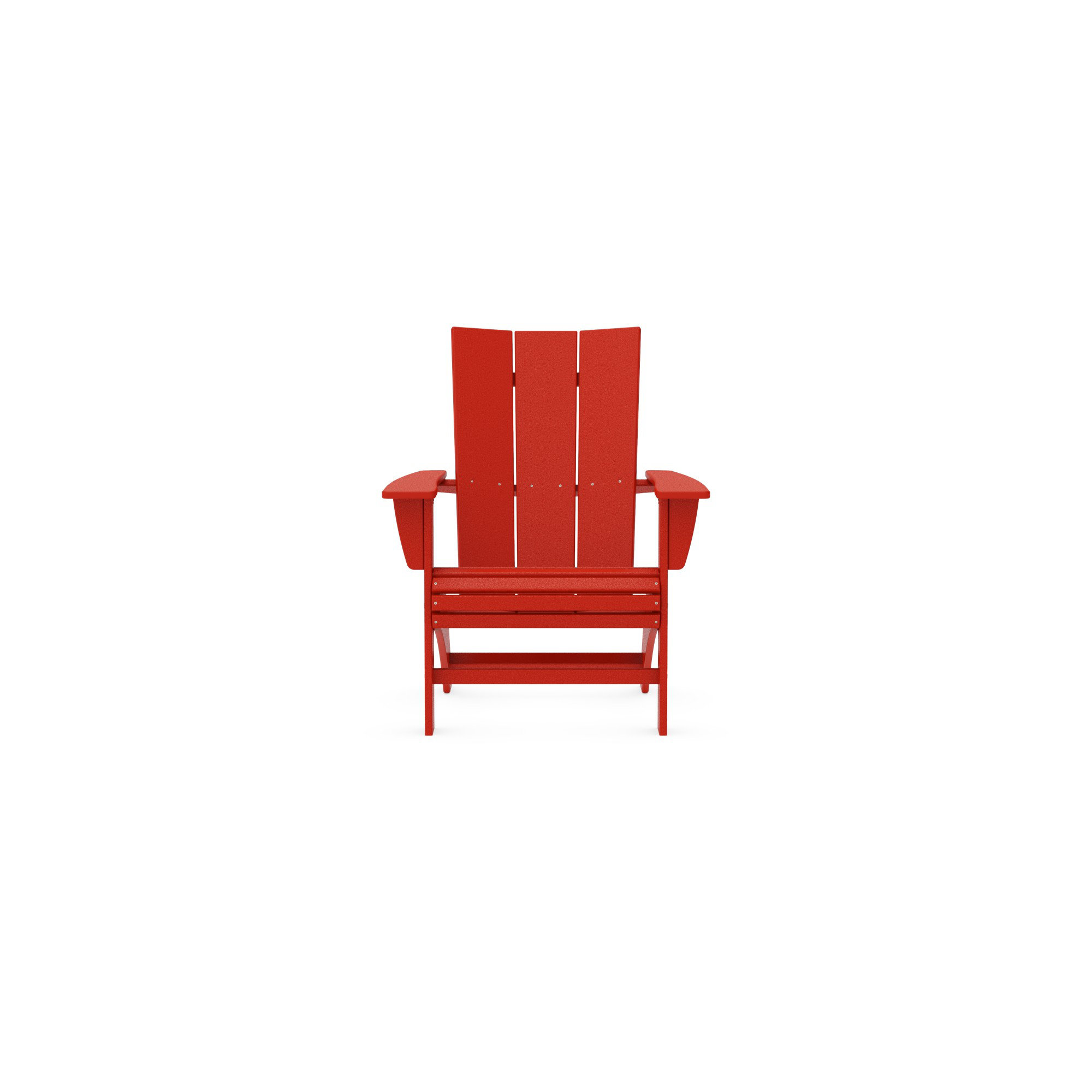 POLYWOOD Modern Curveback Adirondack Chair, Sunset Red