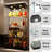 Glass Display Cabinet with Mirrored Back Panel, Glass Display Cases with Shelves and LED Light, 2 Doors Curio Cabinets-101460992