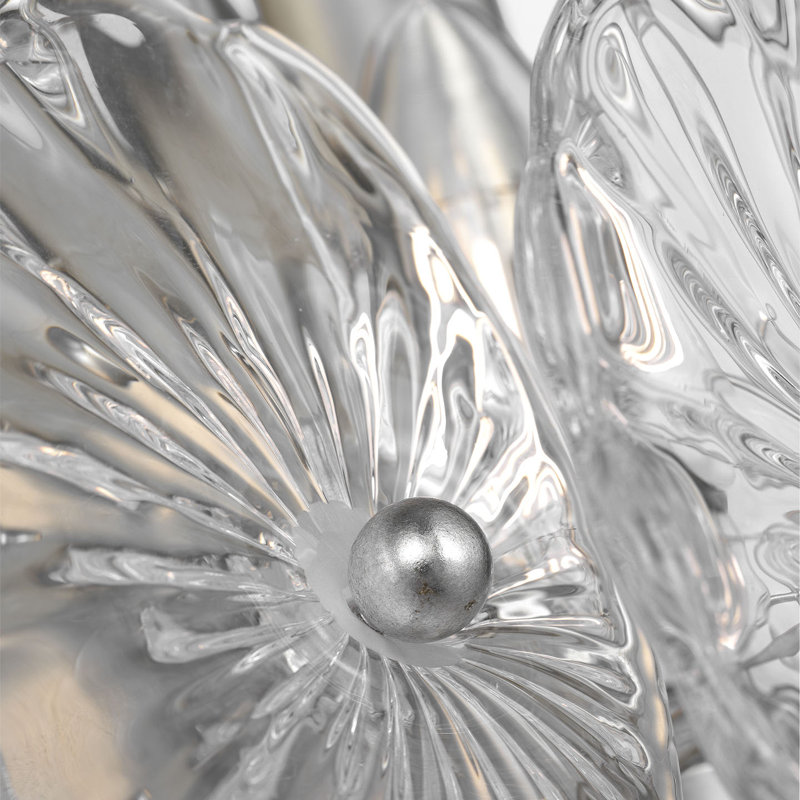 Julie Neill Gianna 21" Layered Sconce with Clear Glass, Clear, Burnished Silver Leaf