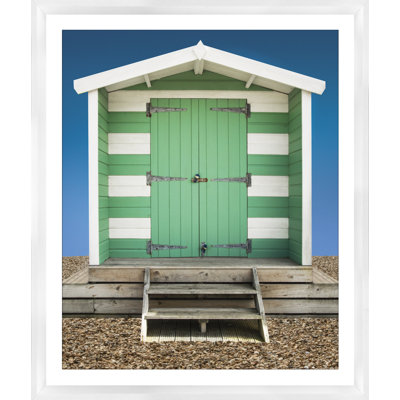 Beach Hut Green - Print on Wood