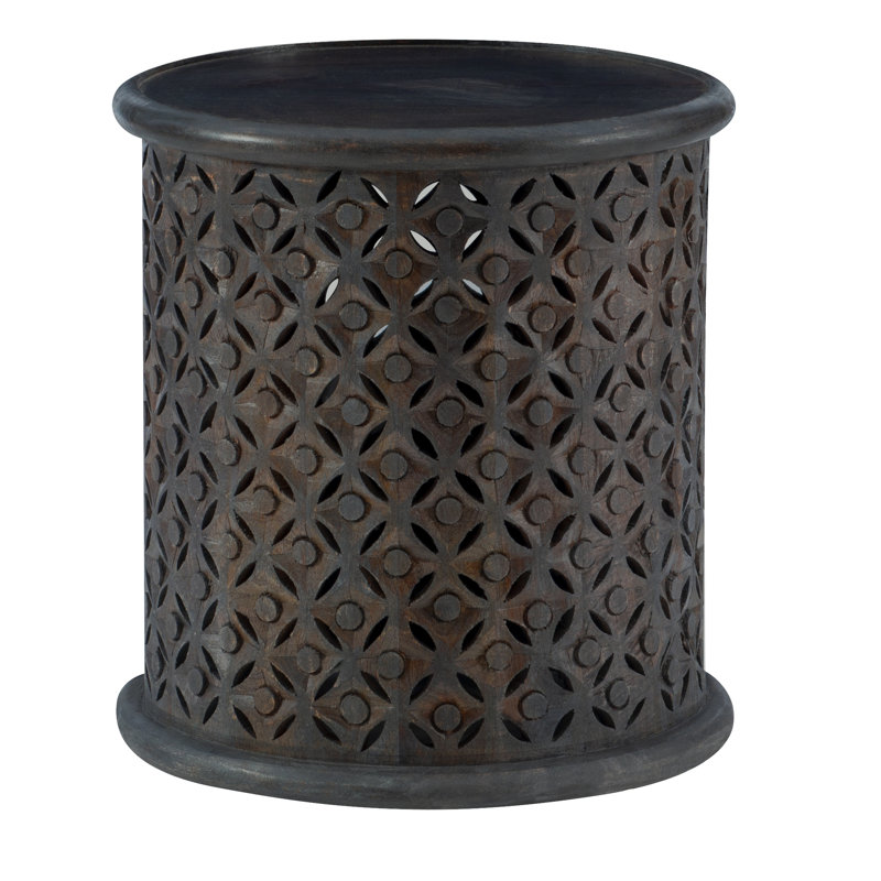 Eakin Solid Wood End Table, Dark Gray