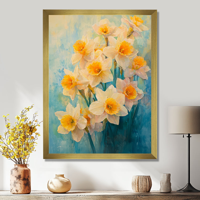 Herzog - Floral Canvas Prints, H 20 po x l 12 po, Reproduction encadrée d'une seule photo, Doré
