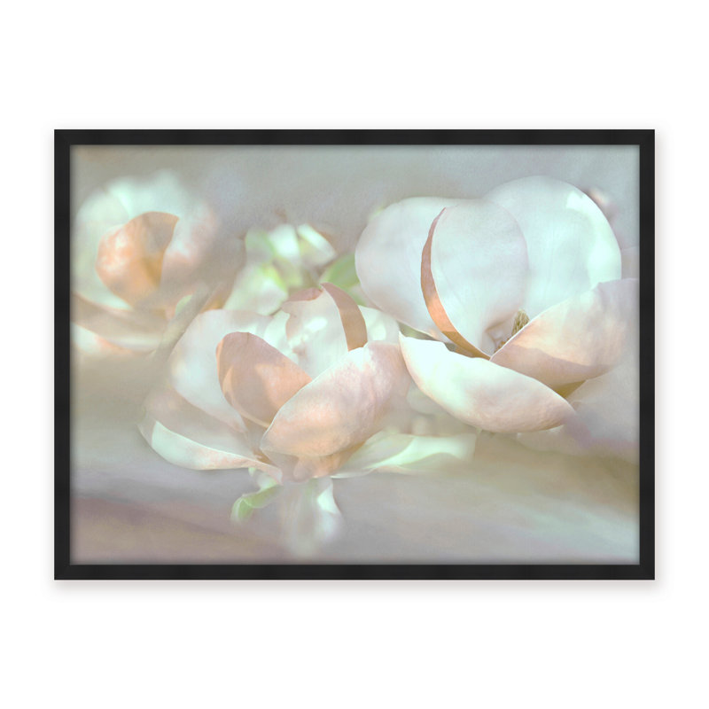 Nature Inspired Magnolia Dreams, 30" H x 40" W x 2.375" D, Framed Canvas, White
