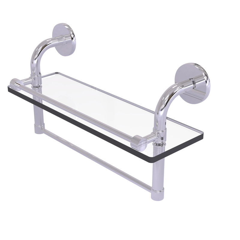 Tablette murale Tioga, Chrome poli, H 8 po x l 16 po x P 5 po