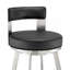 Tabourets de bar pivotants modernes, similicuir noir et acier pour la cuisine