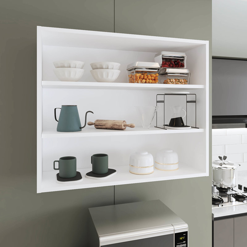 Armoire murale avec rangement ouvert, Blanc
