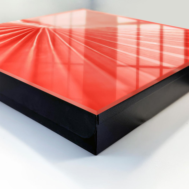 Wall mounted key box, Opens to the right, 30x30x5, Black, A geometric pattern full of energy and color, 