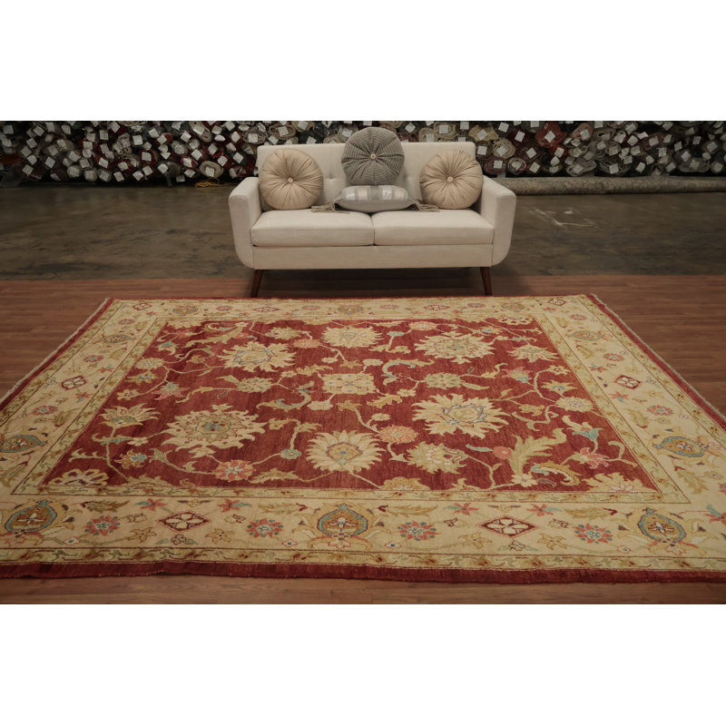Tapis rouille et beige à motif oriental peshawar 8 x 10