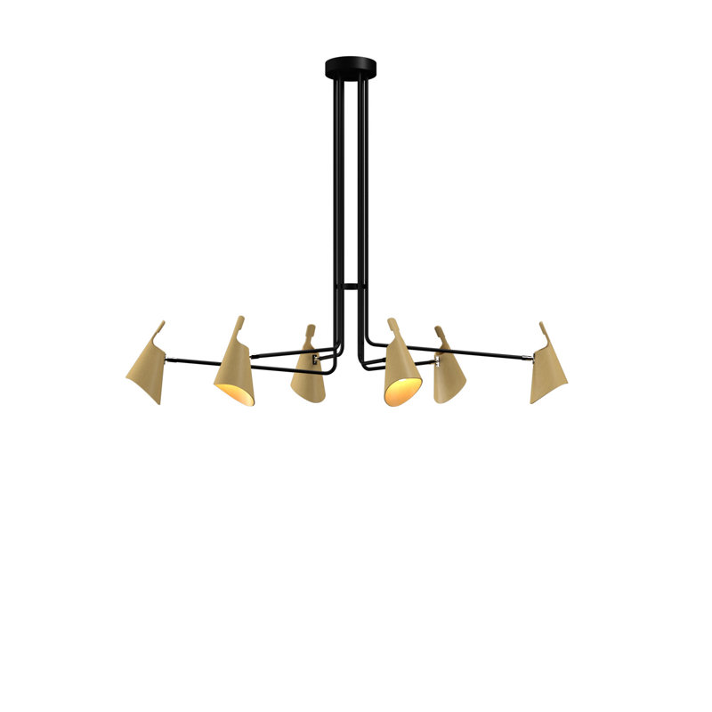 Chandelier, Organic Gold, 4, 43.11" H x 39.76" W x 25.79" D