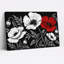 Art sur toile, coquelicots rouges et blancs sur fond noir-288150926