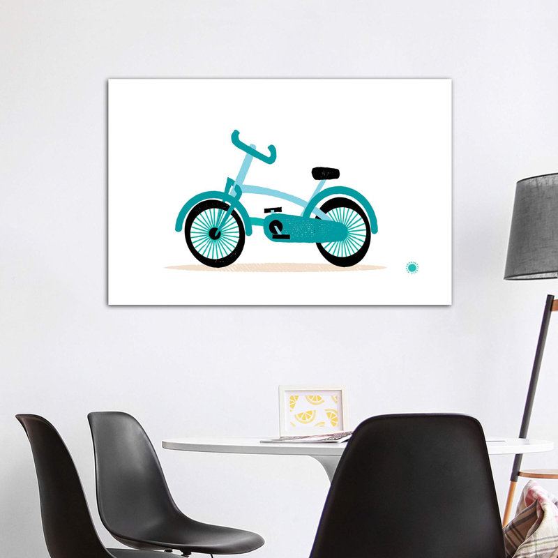 Vélo - imprimé, H 40 po x l 60 po x 1,5 po, Toile tendue, Pas de tapis