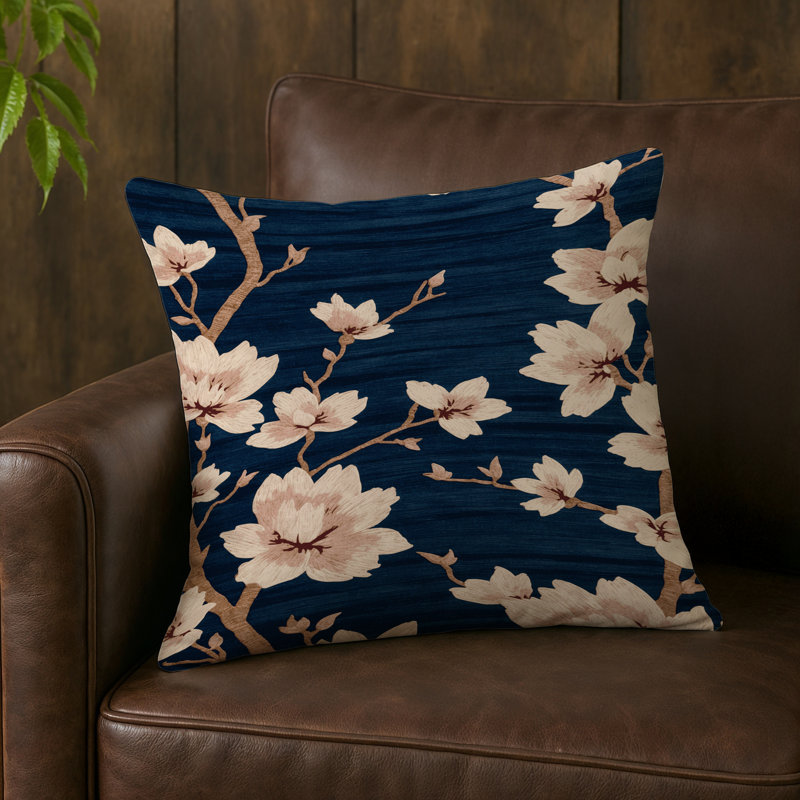 Coussin intérieur et extérieur, Carré 16 po, Prune japonaise