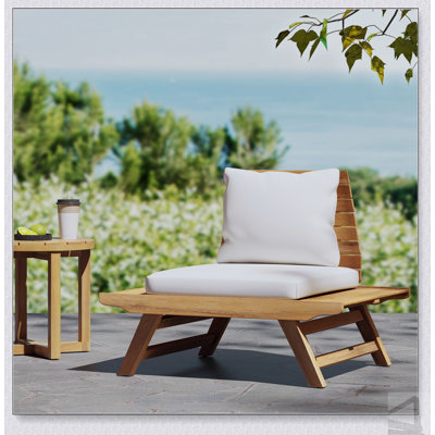 Fauteuil club Sedona avec bois d'acacia durable et coussins résistants à l'eau pour un confort et un style extérieur à longueur d'année
