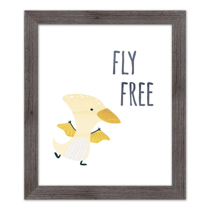 «Flying Dino», art encadré gratuit, H 24 po x l 20 po x P 0,75 po, Cadre gris