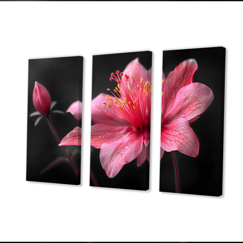 Pink Grey Elegant Simplicity Fuchsia - Fuschia Wall Art Set, Canevas, H 32 po x l 48 po x P 1 po
