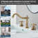 8 inch 2 Handles 3 Holes Widespread Bathroom Sink Faucet Bathroom Vanity Faucet Basin Mixer Tap Faucet Matching Pop Up Drain with Overflow