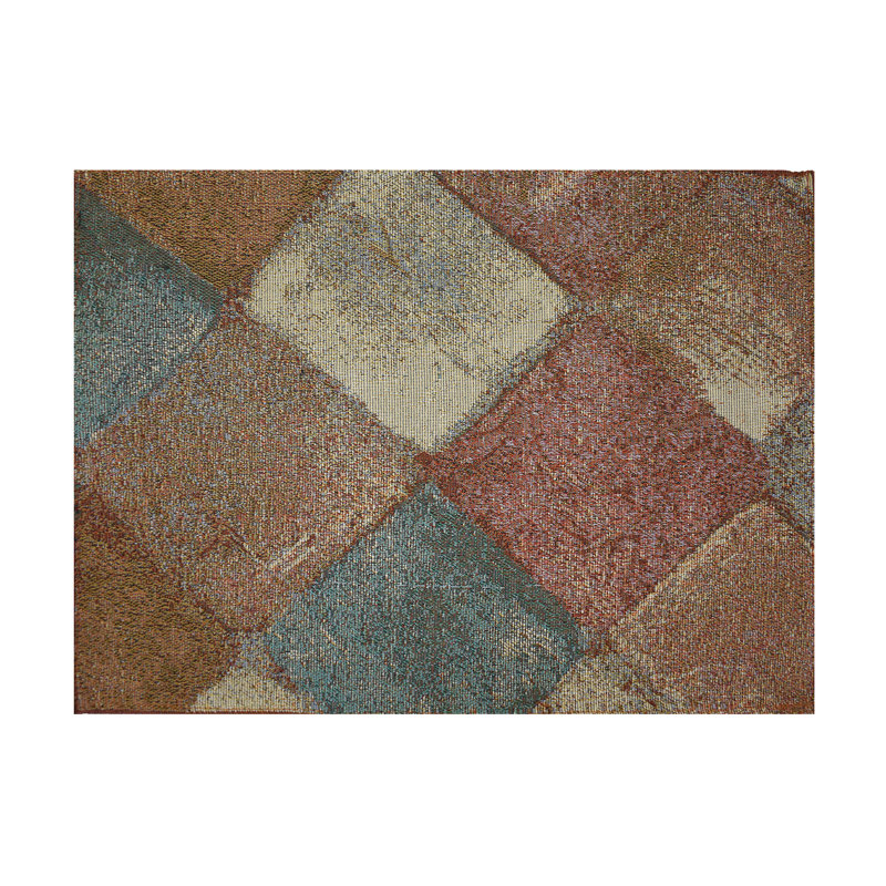 Layoune Cotton Abstract Rectangle Placemat, Beige