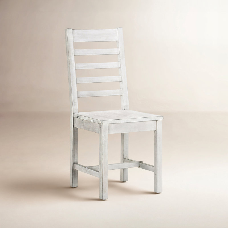 Chaise en bois massif Kinston, Blanc