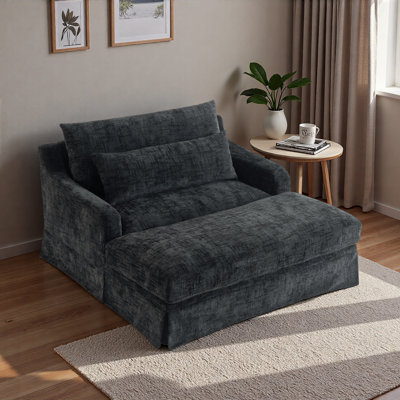 Modern Sofa Bed With Two Cushions And Solid Frame