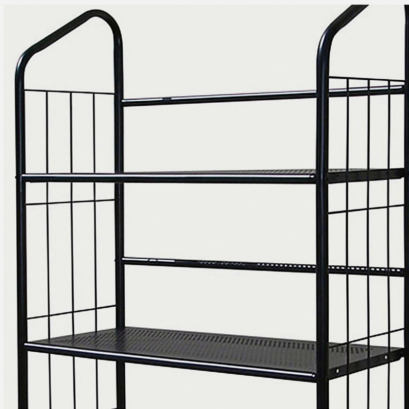 64-inch High 5-tier Corner Metal Bookshelf/Bookcase, Black Painted